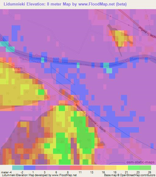 Lidumnieki,Latvia Elevation Map