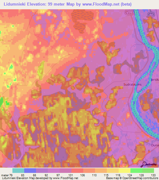 Lidumnieki,Latvia Elevation Map