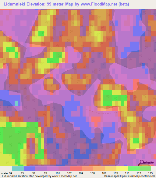 Lidumnieki,Latvia Elevation Map