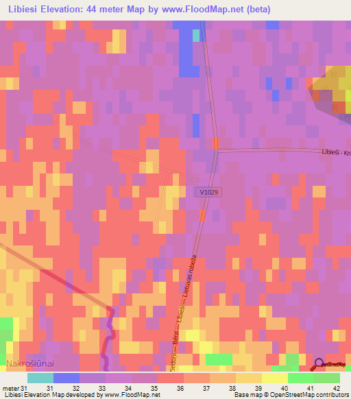 Libiesi,Latvia Elevation Map