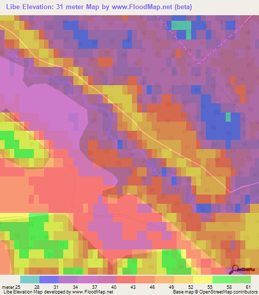 Libe,Latvia Elevation Map