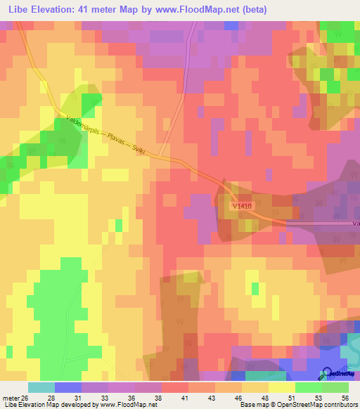 Libe,Latvia Elevation Map