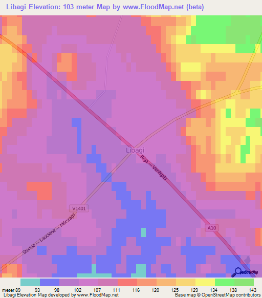 Libagi,Latvia Elevation Map