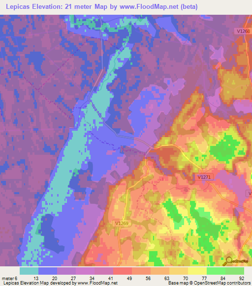 Lepicas,Latvia Elevation Map