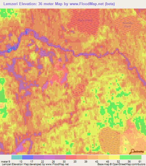 Lemzeri,Latvia Elevation Map