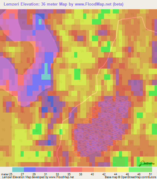 Lemzeri,Latvia Elevation Map