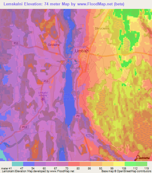 Lemskalni,Latvia Elevation Map