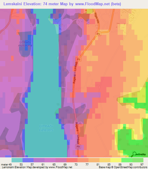 Lemskalni,Latvia Elevation Map