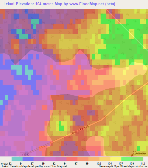 Lekuti,Latvia Elevation Map