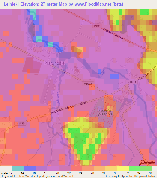 Lejnieki,Latvia Elevation Map