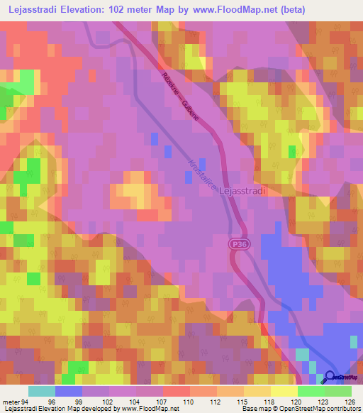 Lejasstradi,Latvia Elevation Map