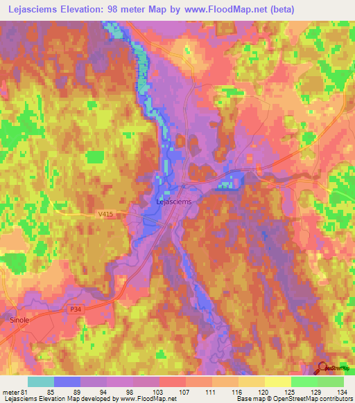 Lejasciems,Latvia Elevation Map