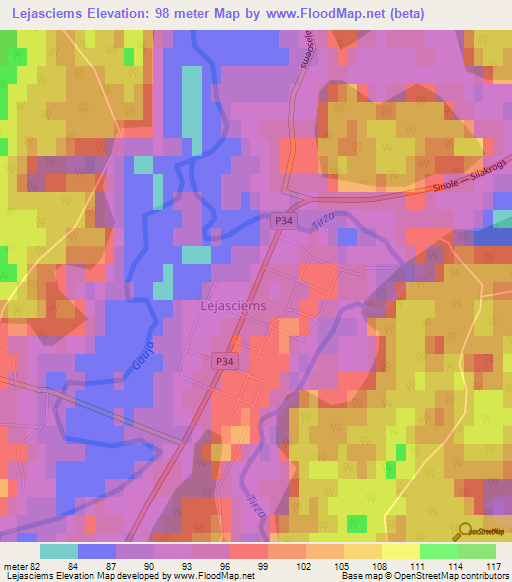 Lejasciems,Latvia Elevation Map