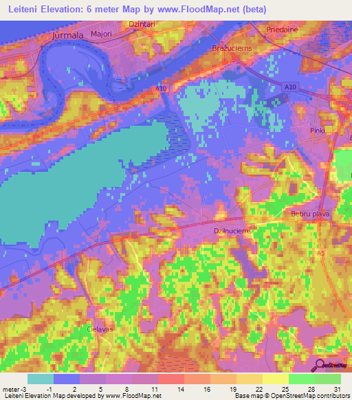 Leiteni,Latvia Elevation Map