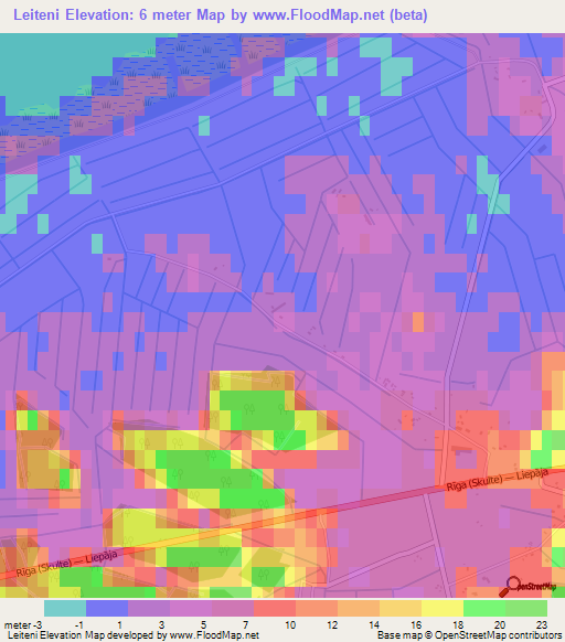 Leiteni,Latvia Elevation Map