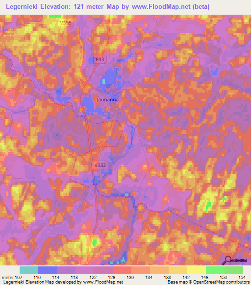 Legernieki,Latvia Elevation Map