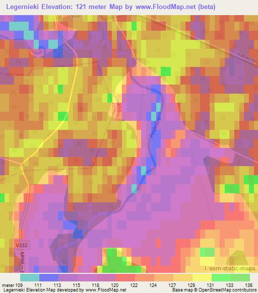 Legernieki,Latvia Elevation Map