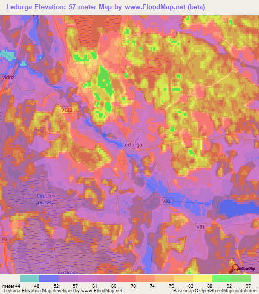 Ledurga,Latvia Elevation Map