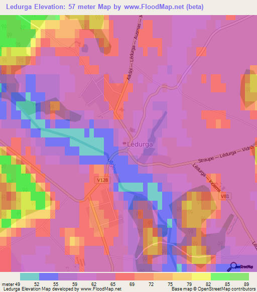 Ledurga,Latvia Elevation Map