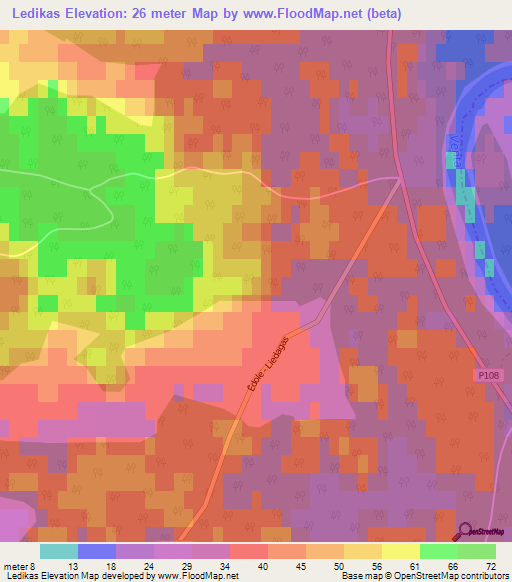 Ledikas,Latvia Elevation Map