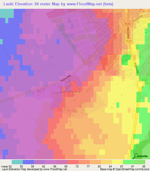 Lauki,Latvia Elevation Map