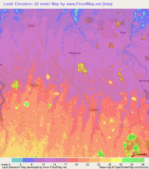 Lauki,Latvia Elevation Map