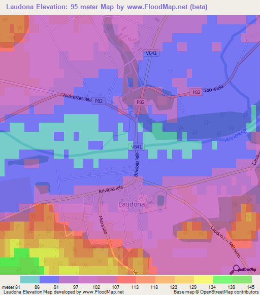 Laudona,Latvia Elevation Map