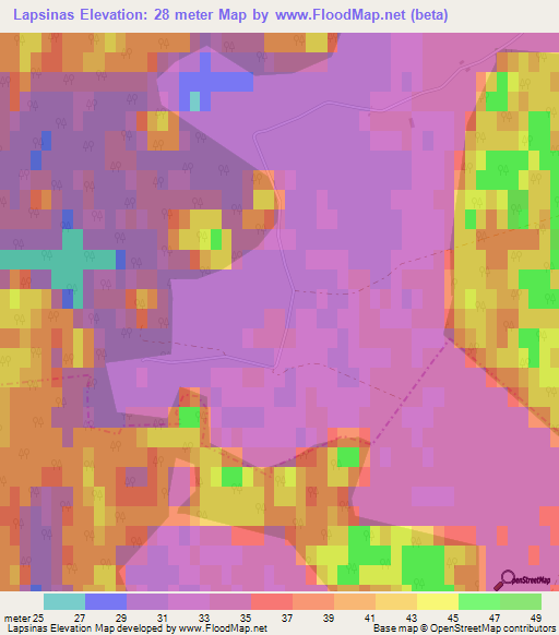 Lapsinas,Latvia Elevation Map