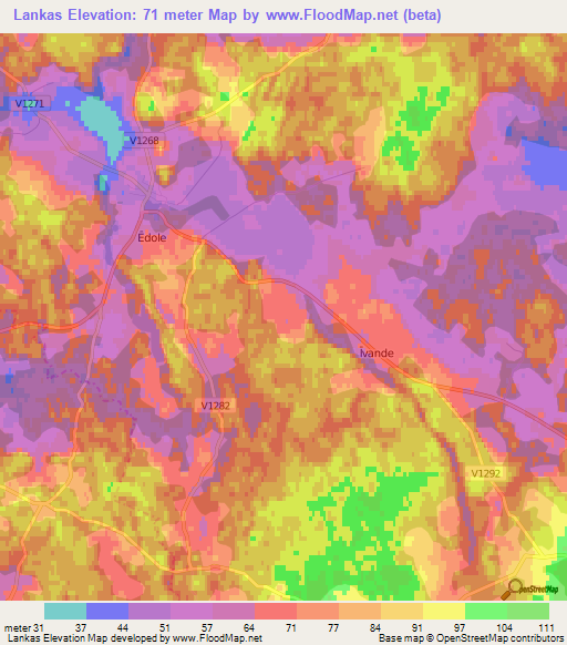 Lankas,Latvia Elevation Map