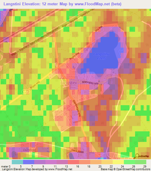 Langstini,Latvia Elevation Map