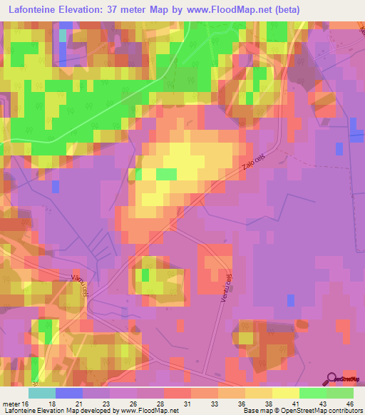 Lafonteine,Latvia Elevation Map