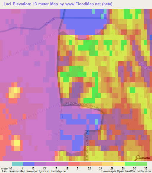 Laci,Latvia Elevation Map