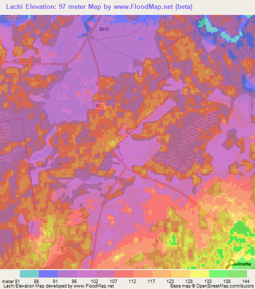 Lachi,Latvia Elevation Map