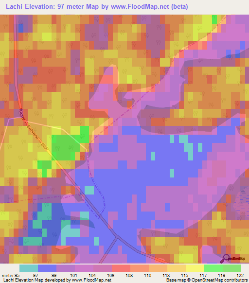 Lachi,Latvia Elevation Map