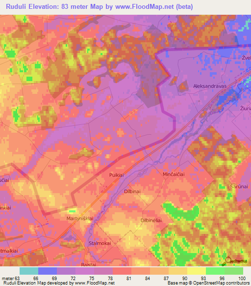 Ruduli,Latvia Elevation Map