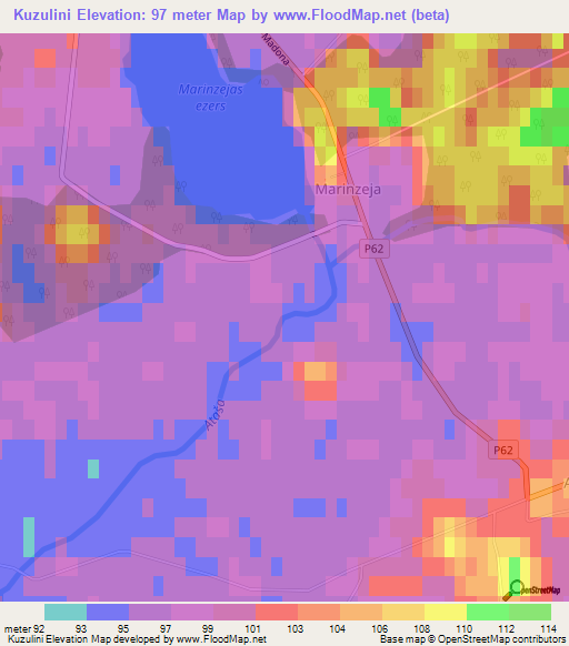 Kuzulini,Latvia Elevation Map