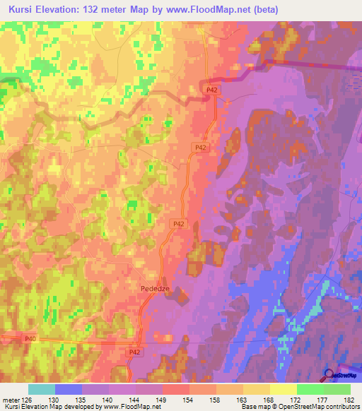 Kursi,Latvia Elevation Map