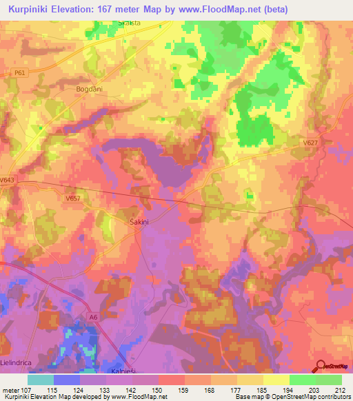 Kurpiniki,Latvia Elevation Map