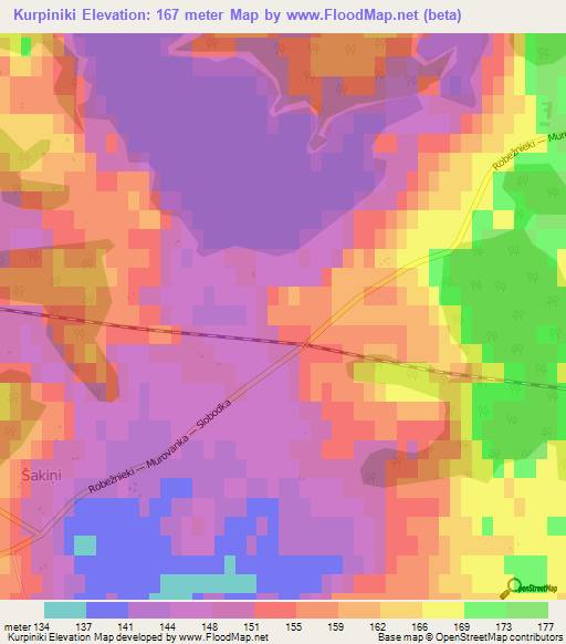 Kurpiniki,Latvia Elevation Map