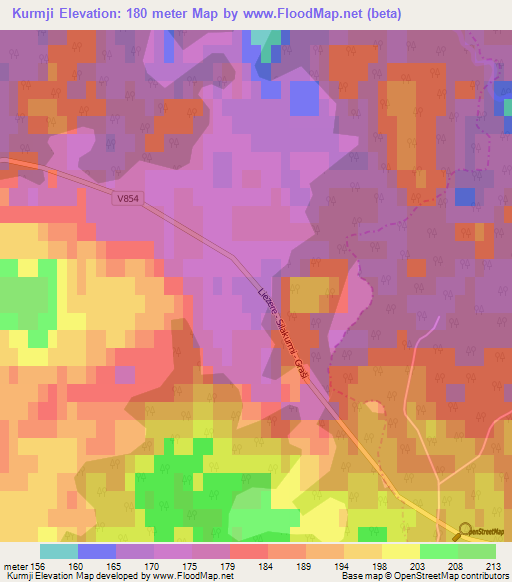 Kurmji,Latvia Elevation Map