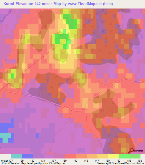 Kurmi,Latvia Elevation Map