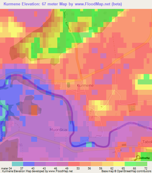 Kurmene,Latvia Elevation Map