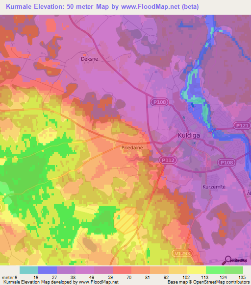 Kurmale,Latvia Elevation Map