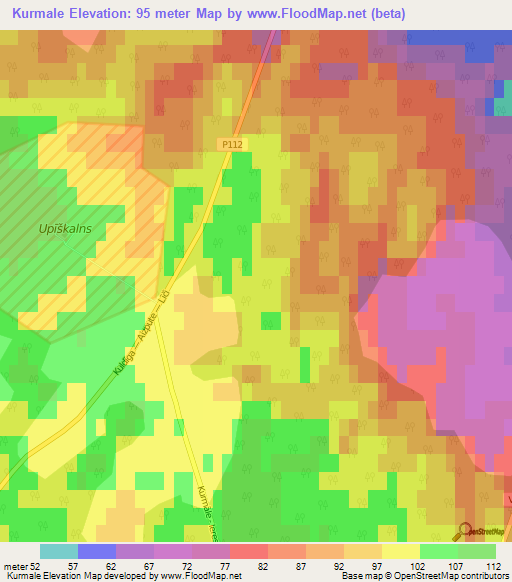 Kurmale,Latvia Elevation Map