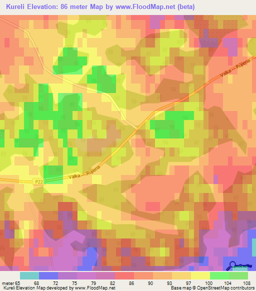 Kureli,Latvia Elevation Map