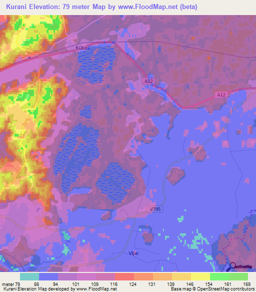 Kurani,Latvia Elevation Map