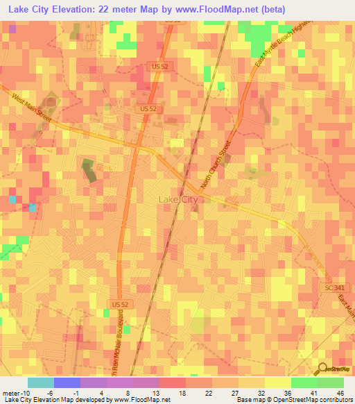 Lake City,US Elevation Map