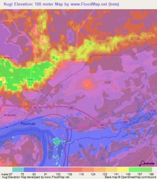 Kugi,Latvia Elevation Map