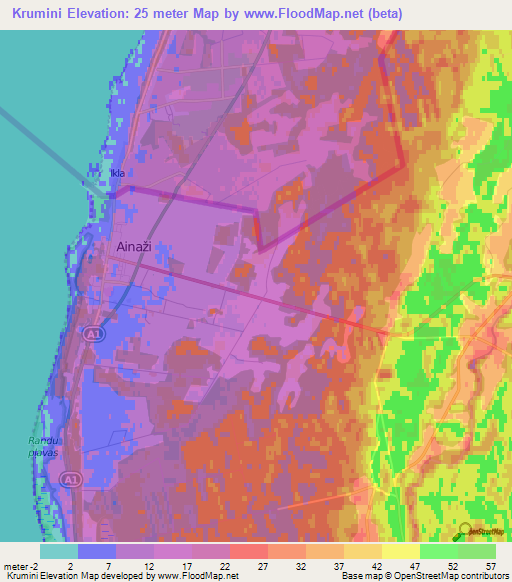 Krumini,Latvia Elevation Map