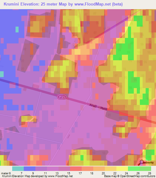 Krumini,Latvia Elevation Map